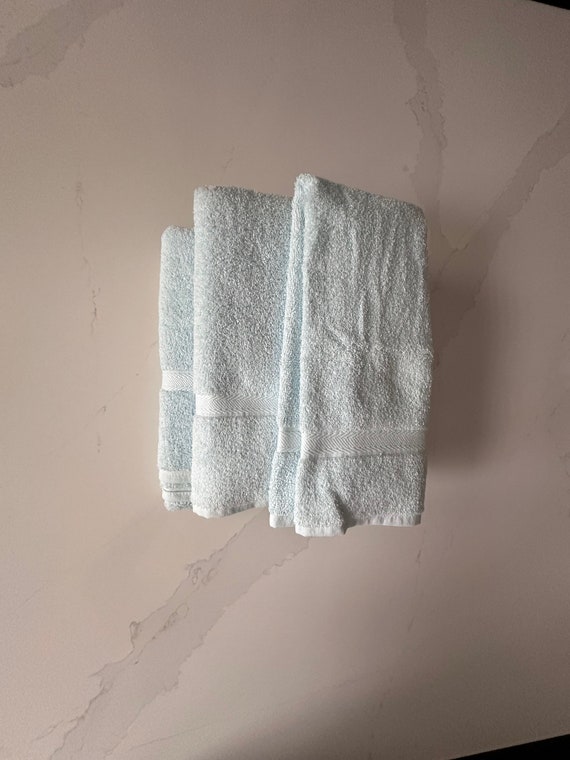 Vintage New Old Stock Set of Baby Blue Towels by Cannon - 2
