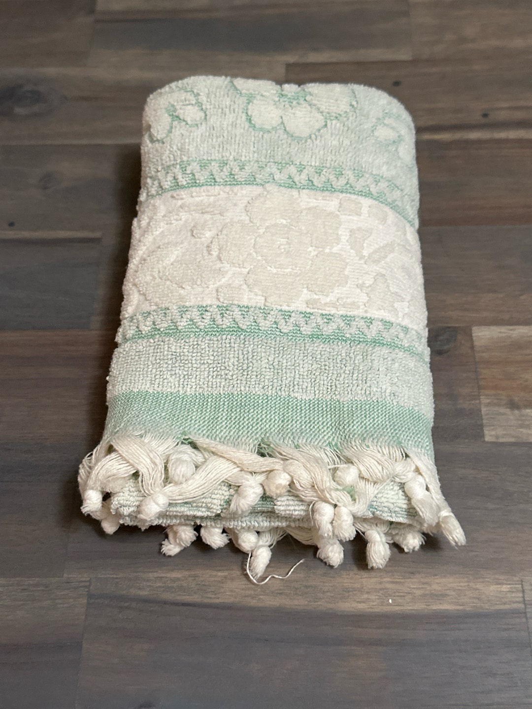 Vintage Mint Green Hand Towel Hand Towel Bathroom Towel Etsy