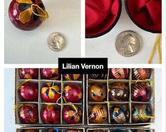 Wooden Stackable Ornaments by Lillian Vernon Wooden Balls- Christmas Wooden Opening Ornaments