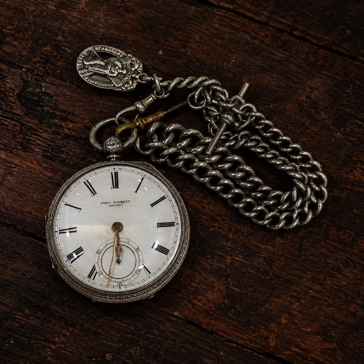 Antique Sterling Silver Pocket Watch: John Forrest Chronometer