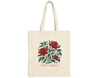 Bloemenbotanische draagtas van katoencanvas