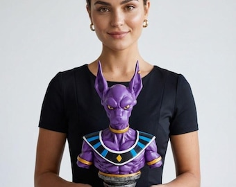Archivo STL BUST de Beerus, Dios de la Destrucción, Diorama DBZ, Artes Marciales, Inspirado en Dragon Ball, Modelo Imprimible en 3D, Descarga Digital Instantánea