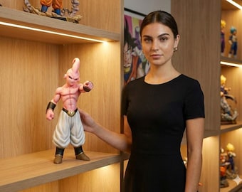 Archivo STL DBZ de Kid Buu en pose de acción / Modelo imprimible en 3D / Figura modular de anime / Inspirada en Dragon Ball / Villano alienígena de anime / Descarga digital