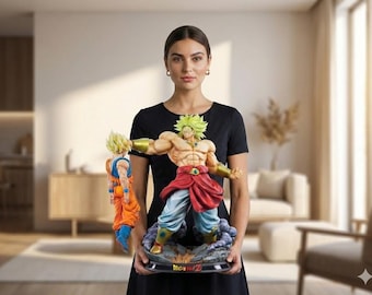 Archivo STL para imprimir del modelo Son Goku vs. Broly / Modelo imprimible en 3D / Artes marciales / Inspirado en Dragon Ball / Figura modular de anime / Descarga digital