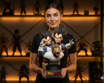 Archivo STL de busto 3 en 1 de King Vegeta / King Vegeta / Modelo imprimible en 3D / Artes marciales / Inspirado en Dragon Ball / Figura modular de anime / Paquete STL