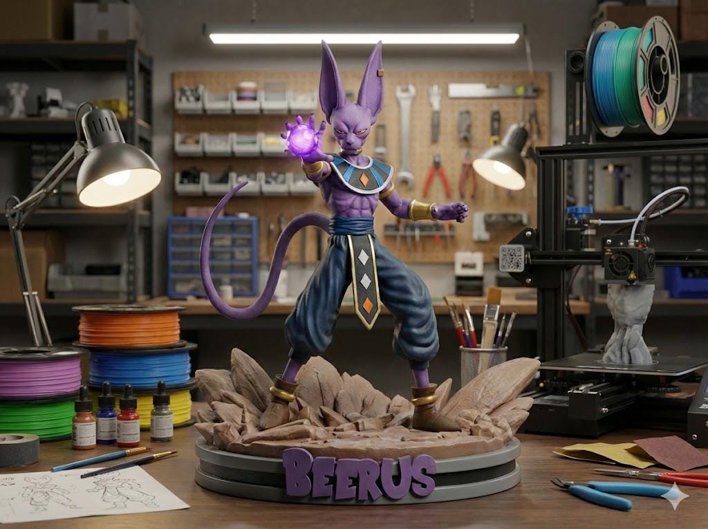 Beerus Model Lord Beerus/bills Diorama STL File | Modular Anime Figure | Martial ...