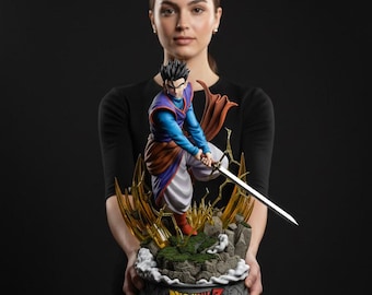 Archivo STL de Gohan Místico DBZ / Modelo imprimible en 3D / Artes marciales / Inspirado en Dragon Ball / Figura modular de anime / Descarga digital instantánea