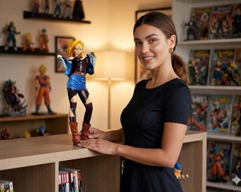 Archivo STL de Diva del Campo de Batalla de Androide 18 / Modelo imprimible en 3D / Figura modular de anime / Inspirada en Dragon Ball / Villano alienígena de anime / Descarga instantánea