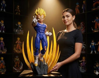 Archivo STL de Majin Vegeta SSJ malvado / Rey Vegeta / Modelo imprimible en 3D / Artes marciales / Inspirado en Dragon Ball / Figura de anime modular / Descarga instantánea
