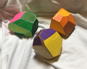 Huge wooden gems for LARP prop or play Wooden gemstone, tsumi ishi tumbling stones
