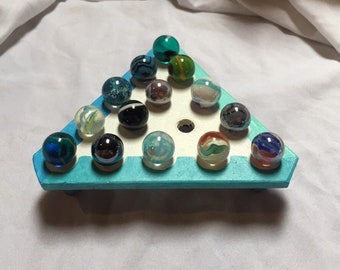 Marble Solitare handmade peg-style game Mega Marbles Vacor instant collection some OOP styles