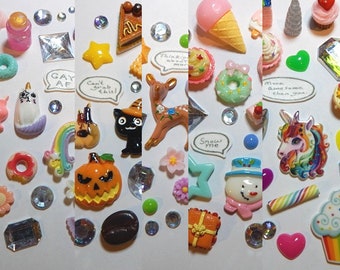 Decoden cabochon sets with word bubbles. Several matching sets to pick from.