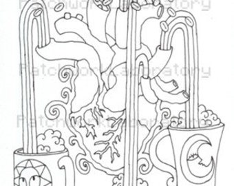 Surreal Anatomy, adult coloring book pages download.