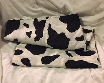 Cow print 4 and 1/4 yards cotton/poly blend destash for Halloween costume or farm themed decor