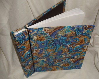 Handmade art journal blank book Medieval tapestry animals fantasy Renaissance Fair