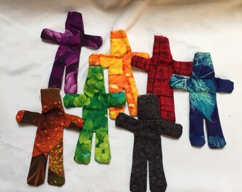 DIY unstuffed poppet dolls, many colors to pick from, cotton blank dolls, human miniature Wicca Vodou Santeria magick