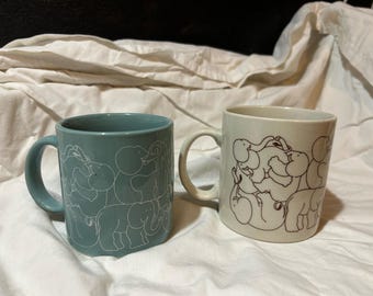 Vintage Taylor and Ng naughty Elephant orgy mugs 1970s