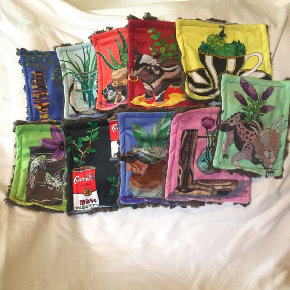 Adult Stim Pocket Square. Mini Security Blanket. Ultra Soft Minky