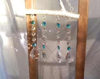 Trans pride driftwood suncatcher. LGBTQA decoration.