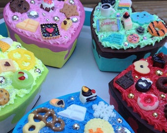 Heart-shaped decoden trinket boxes