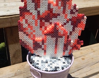 OOAK crystal cluster pixel art retro gems original design flowerpot colorful faux crystals handmade