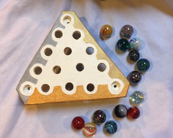 Marble Solitare handmade peg-style game Mega Marbles Vacor instant collection some OOP styles