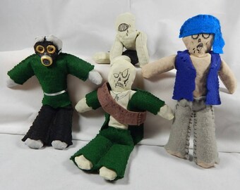 Zombie doll minature undead worry doll monster horror primitive felt handmade art doll