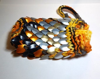 Halloween Dragon skin dice or card bag for fantasy gaming or LARP.