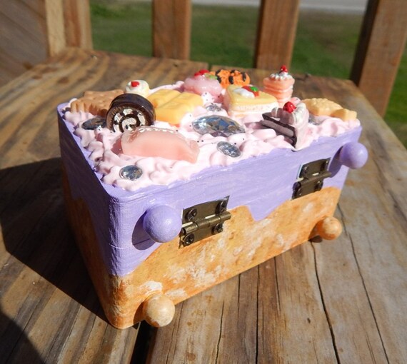 Small Suitcase Decoden Box Kawaii Cake Box Jewelry Trinket Box