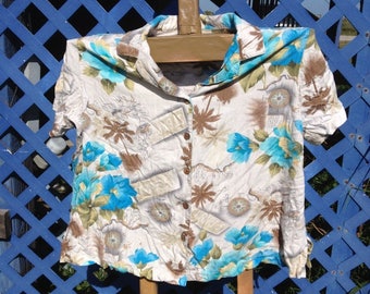 Sunset cove Size 2XL vintage map design loud beach shirt colorful
