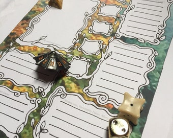 Wooded Glen Digital Download Malbuch Charakterblätter für Online-RPG-Spiele und Autoren, OC Organisation Materialien
