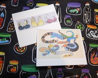 Mature funny blank notecards, Trouser Snakes and Big Jugs. Digital Download only.