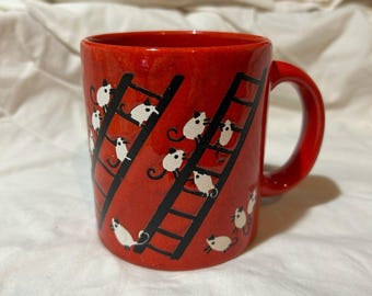 Waechtersbach West German bright red mouse mug
