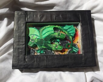 3-headed Dragon original 3d painting "Baby Kaiju"