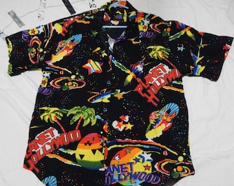 Planet Hollywood design loud beach shirt 90's XL