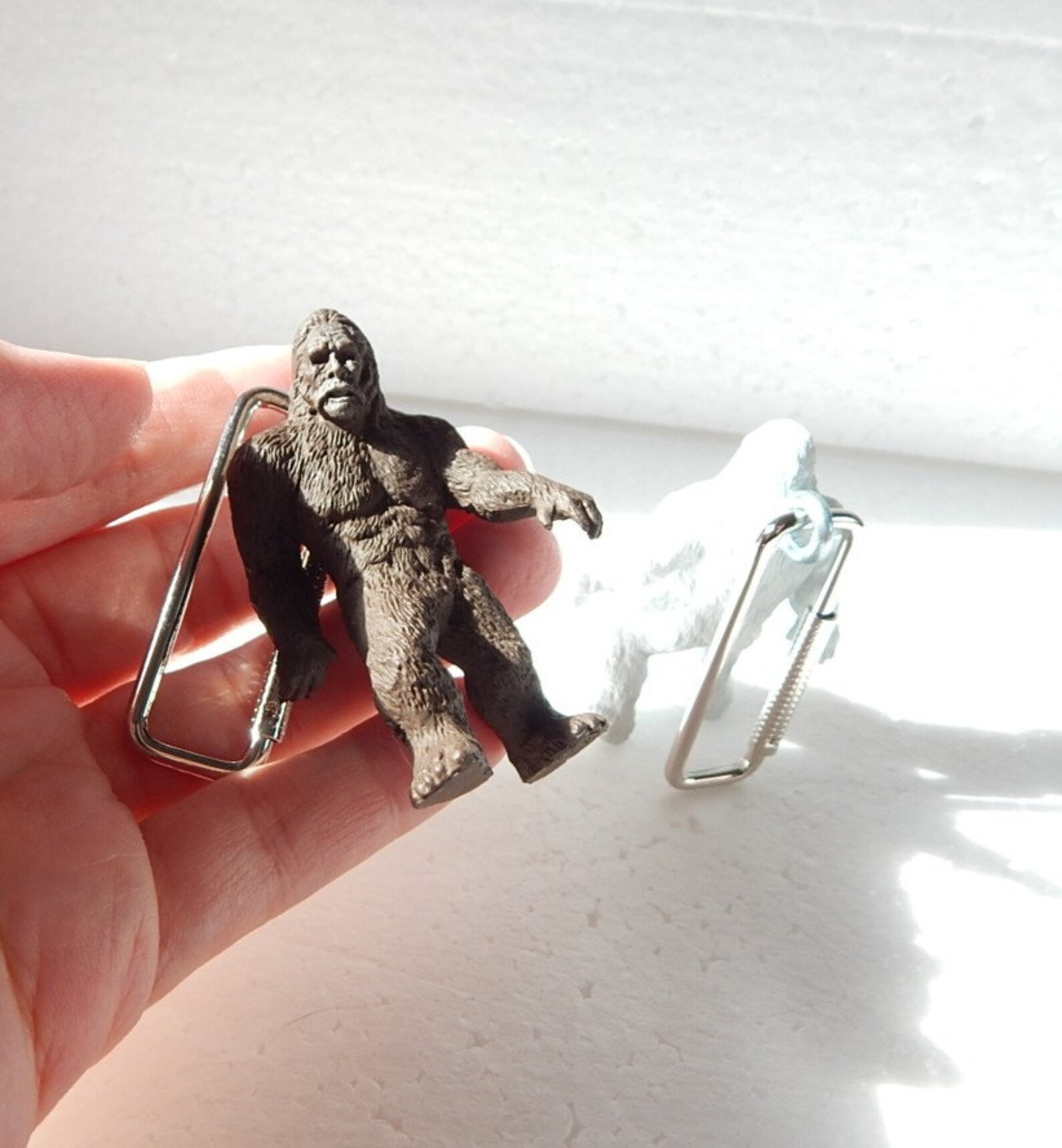 Bigfoot or Yeti keychain upcycled toy cryptozoology keychain Etsy