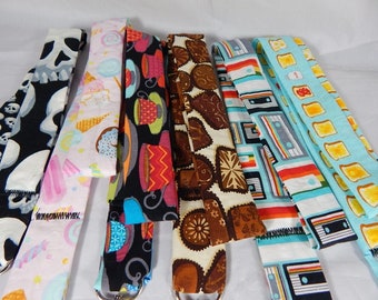 Cotton lanyards for keys and ID badges various patterns- you choose toast, teacups, skulls, tapes, chocolate
