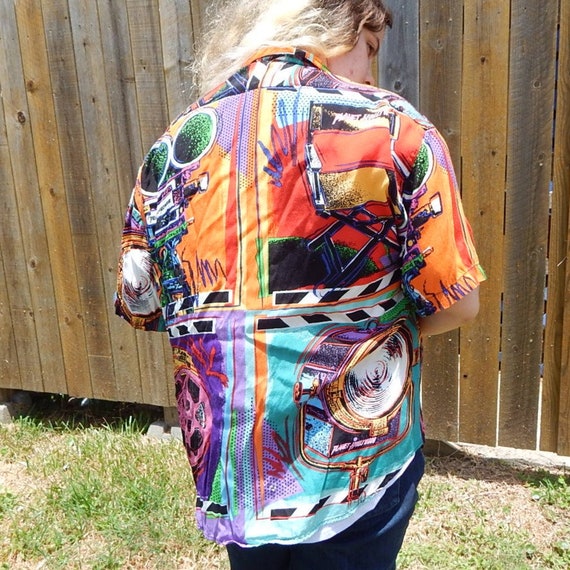 RARE Planet Hollywood design loud beach shirt 90'… - image 2