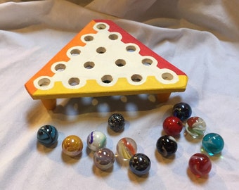 Marble Solitare handmade peg-style game Mega Marbles Vacor instant collection some OOP styles