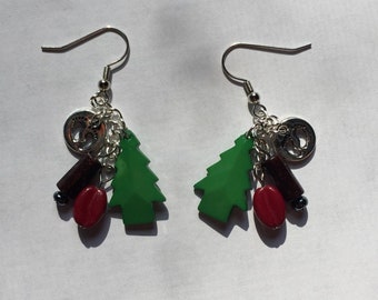 Bigfoot cryptid and coffee earrings Pacific Northwest style