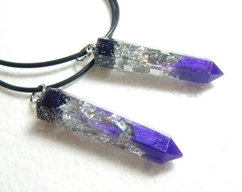 hologram rainbow resin crystal pendant.