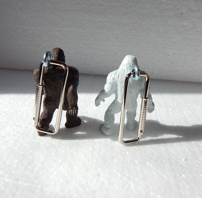Bigfoot or Yeti keychain upcycled toy cryptozoology keychain Etsy