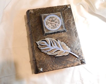 Book of the Dead, Halloween prop occult spellbook, fake book box, angel seal Azrael