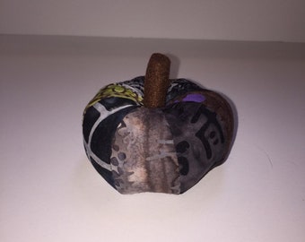 black batik decor pumpkin weighted pincushion plush hand-dyed decor Halloween style