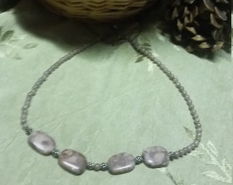 74:  Rose Jasper & Rose Agate Choker Style NECKLACE!