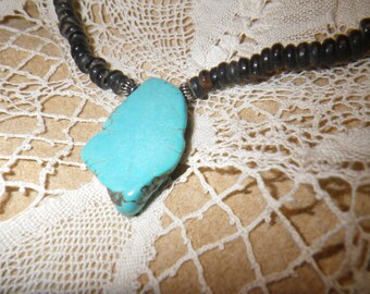 13. Turquoise and Horn  ~a "Throwing Stones at Glass Hearts" NECKLACE!