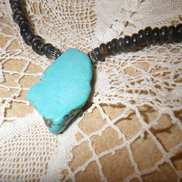 13. Turquoise and Horn  ~a "Throwing Stones at Glass Hearts" NECKLACE!