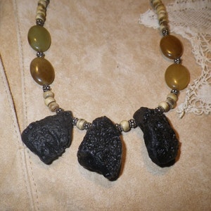 57. LAVA, Sunshine Agate and Horn a Throwing Stones at Glass Hearts NECKLACE image 2