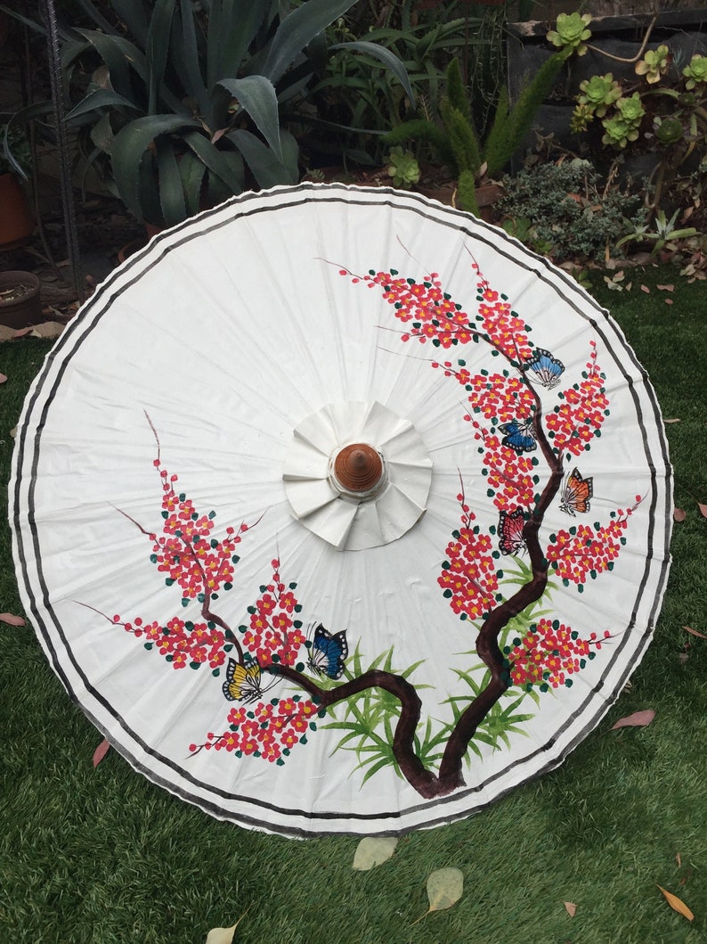 Vintage Style Parasols and Umbrellas Blossoms and butterflies $37.00 AT vintagedancer.com