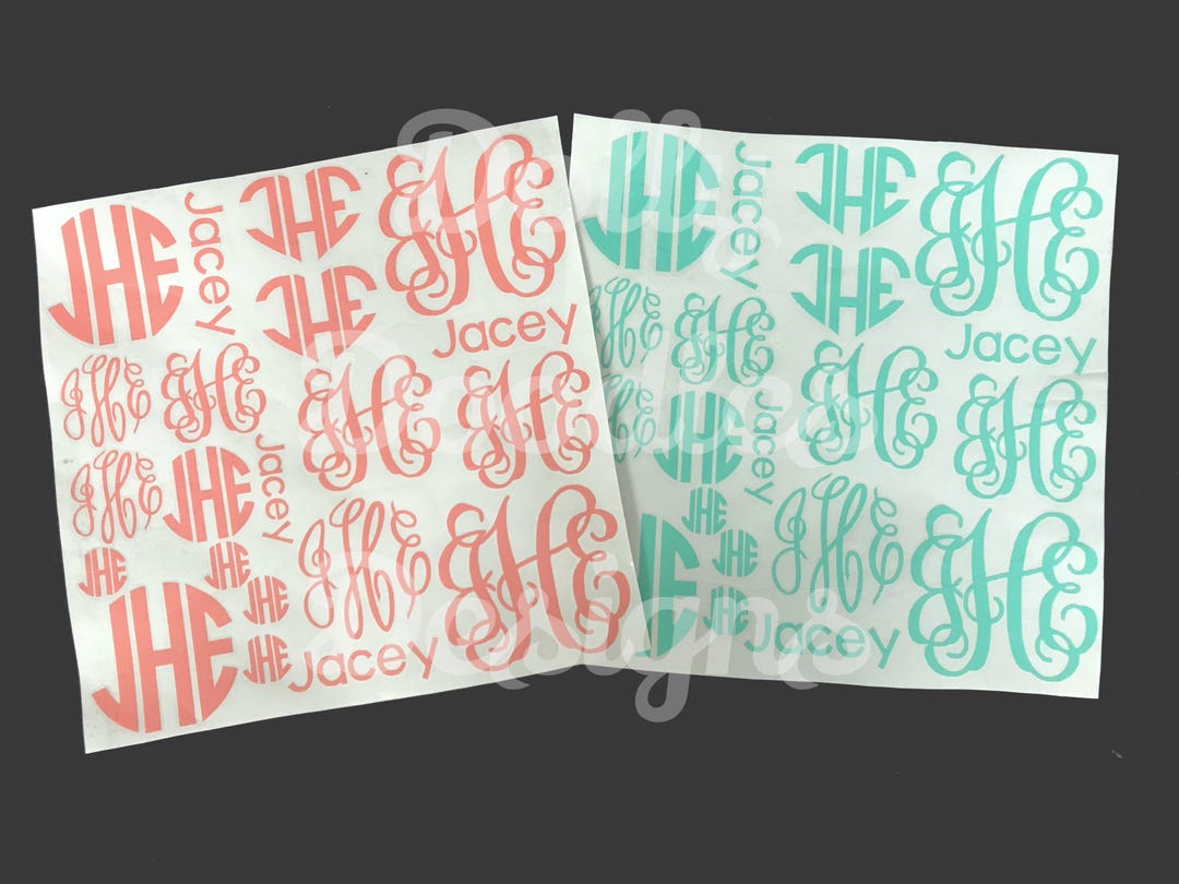 Personalized Monogram Vinyl Decals - Back to School Labels - Etsy